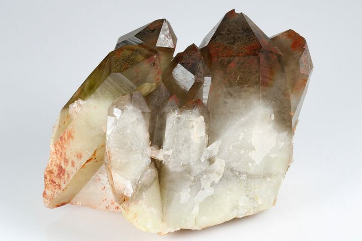 Smoky, Yellow Quartz Cluster with Phantoms - Heat Treated #174687